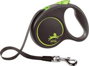 Поводок-рулетка Flexi Black Design S Tape 5 m (салатовый)