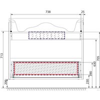  MarkaOne Тумба Delice 75П У71292 с умывальником Emerald 75 (ваниль)