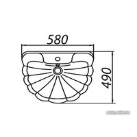 Умывальник Colombo Орхидея R бело-фиолетовый без отверстия [S18105872]