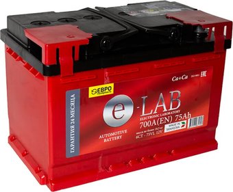 E-Lab 6СТ-75 R+ (75 А·ч)