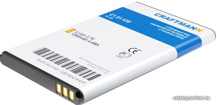 Аккумулятор для телефона Craftmann C1.01.438 (совместим с Nokia BL-4UL)
