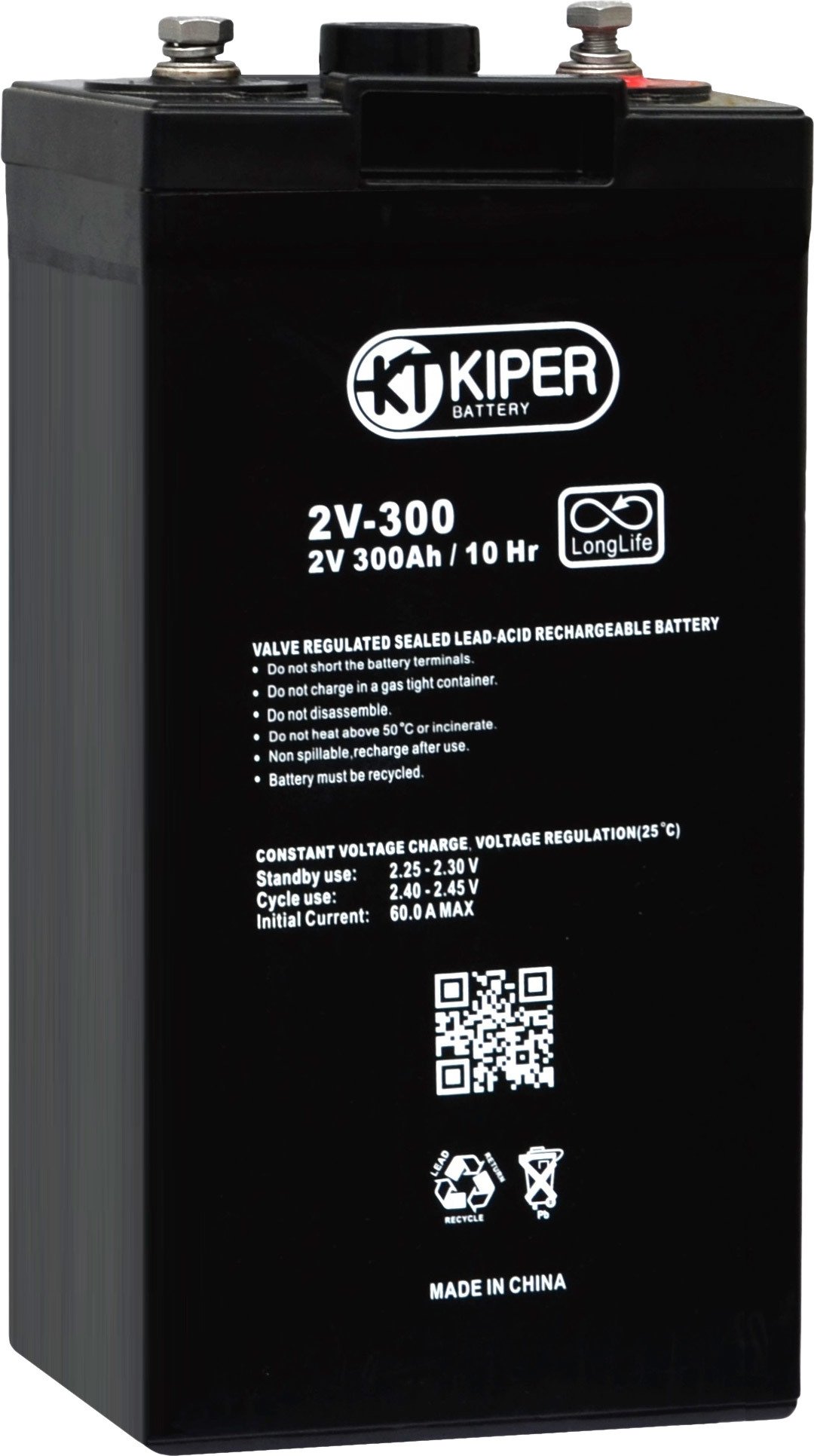 

Аккумулятор для ИБП Kiper 2V-300 (2В/300 А·ч)