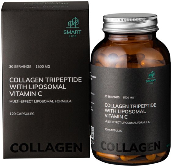 

БАД SmartLife Коллаген трипептид с липосомальным витамином С (120 капсул)