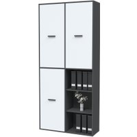 Шкаф распашной Интерлиния Skill-20 (3) (антрацит/белый)