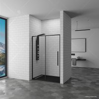 Стеклянная шторка для ванны RGW Stilvoll SV-12B 32321210-14 (черный/прозраный)