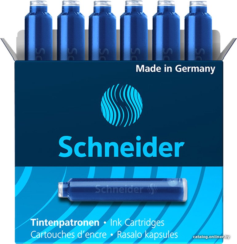 Чернила для перьевой ручки Schneider 6603 (6 шт, кобальтовый синий)