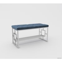 Банкетка Hype Mebel Квадро Люкс (белый/синий)