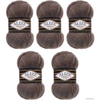 Пряжа для вязания Alize Superlana 240 (280 м, коричневый меланж, 5 мотков)