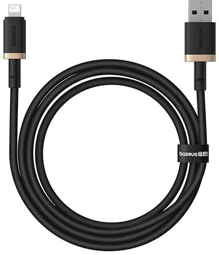 

Кабель Baseus Dura Series Fast Charging Cable USB Type-A - Lightning 2.4A (2 м, черный/золотистый)