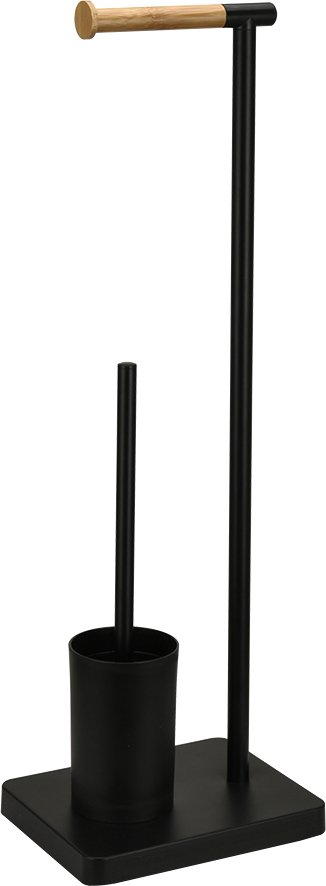 Держатель для туалетной бумаги и ершика Caspian 90026 (черный/бамбук)