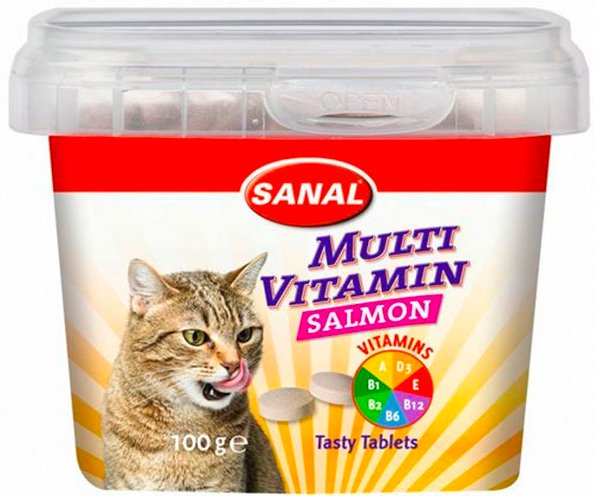 

Лакомство для кошек Sanal Multi Vitamin подушечки с витамином В 100 г