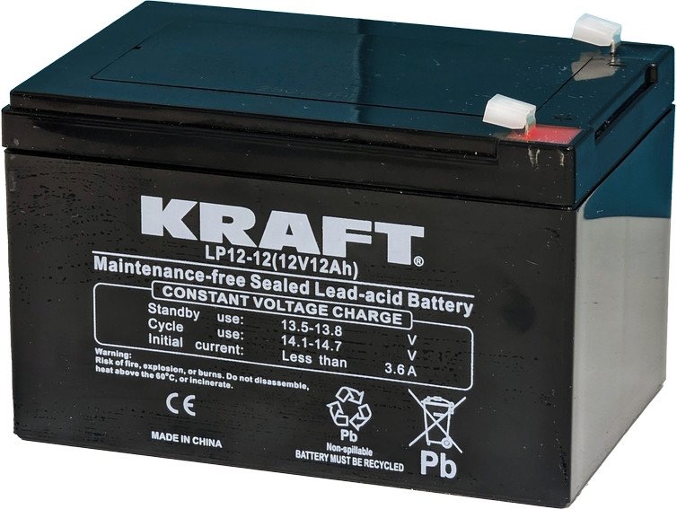 

Аккумулятор для ИБП KRAFT LP12-12 (12V/12Ah)