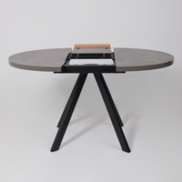 Кухонный стол Мамадома Rondo M-100 раздвижной 100-135 (дымчатая керамика/черный)