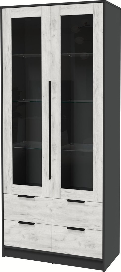 

Шкаф-витрина Интерлиния Концепт КТ-ШВ2 (дуб белый/антрацит)