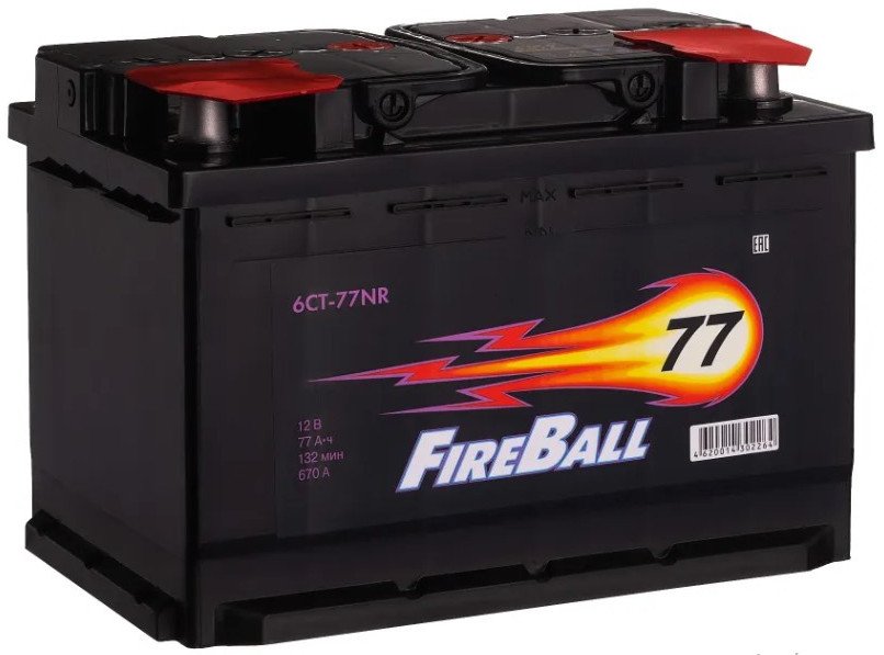 

Автомобильный аккумулятор FireBall 6СТ-77 N (77 А·ч)