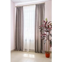 Комплект штор Decoretto Штукатурка серое небо ШСН-K9 1.63x2.6 м (серый/голубой, 2 шт)