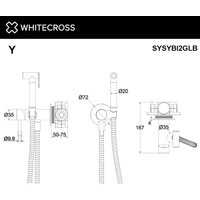 Гигиенический душ Whitecross SYSYBI2GLB (брашированное золото)