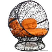 Кресло M-Group Апельсин 11520407 (черный ротанг/оранжевая подушка)