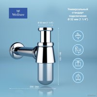 Сифон Wellsee Drainage System 182103001 (сифон, донный клапан, хром)