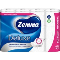 Туалетная бумага Zemma Deluxe Деликатная Забота 3 слоя (24 рулона)