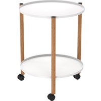 Журнальный столик Sheffilton SHT-CT62 (белый муар/светлый орех)