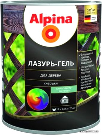 Лазурь Alpina Лазурь-гель для дерева снаружи (белый, 0.75 л)