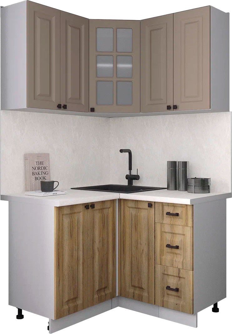 

Готовая кухня Интерлиния Мила Деко 1.2x1.2 (дуб вотан/луна/опал светлый)