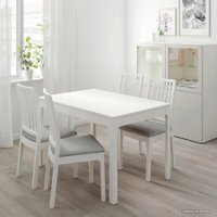 Обеденная группа Ikea Экедален/Экедален 192.968.60 (белый/рамна светло-серый)