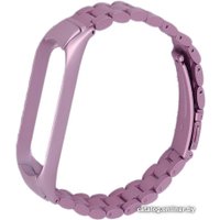Браслет Bingo металлический, блочное плетение для Xiaomi Mi Band 5/6 (сиреневый)