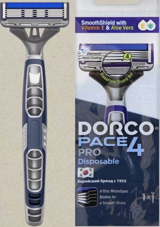 

Бритвенный станок Dorco Pace 4 Pro плавающая головка, увлажняющая полоса (1 шт)