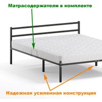 Кровать Домаклево Лофт 140x200 (серый)