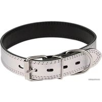 Ошейник Дарэленд простроченный 2х-слойный 35 мм 41-51 см (серебристый)