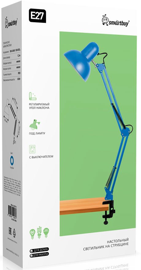 

Настольная лампа SmartBuy SBL-DLc-E27-bl