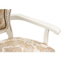 Стул с подлокотниками Woodville Bronte (молочный/патина)