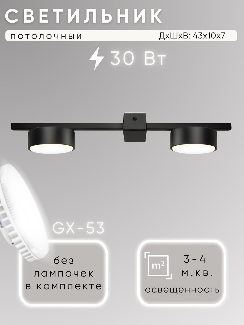 

Припотолочная люстра Aitin Pro X3796/2 (черный)