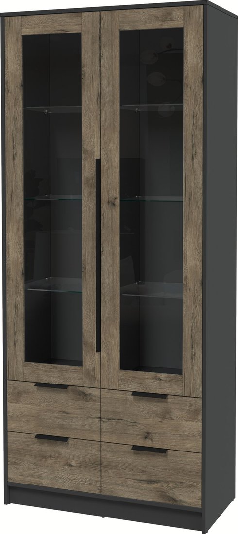 

Шкаф-витрина Интерлиния Концепт КТ-ШВ2 (дуб веллингтон/антрацит)