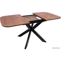 Кухонный стол ОКА Вейв 120-160x80x75 (дуб мореный/черный)