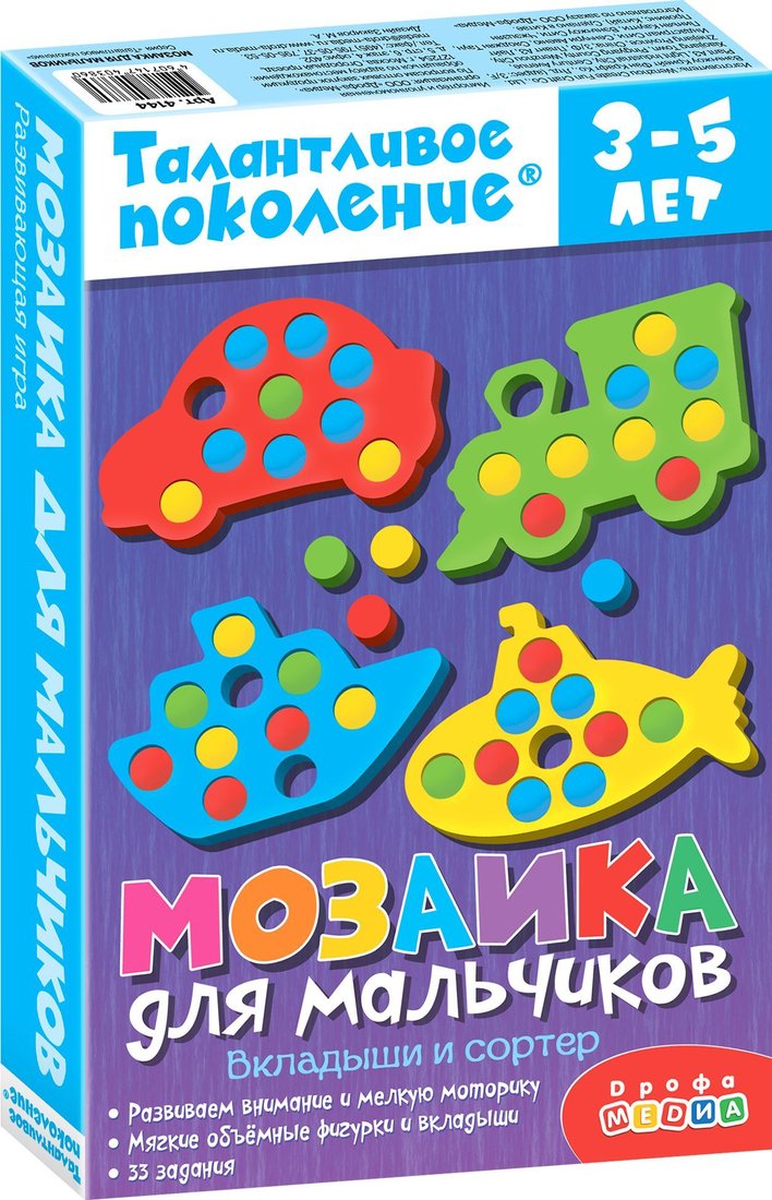 

Развивающая игра Дрофа-Медиа Мозаика для мальчиков 4144