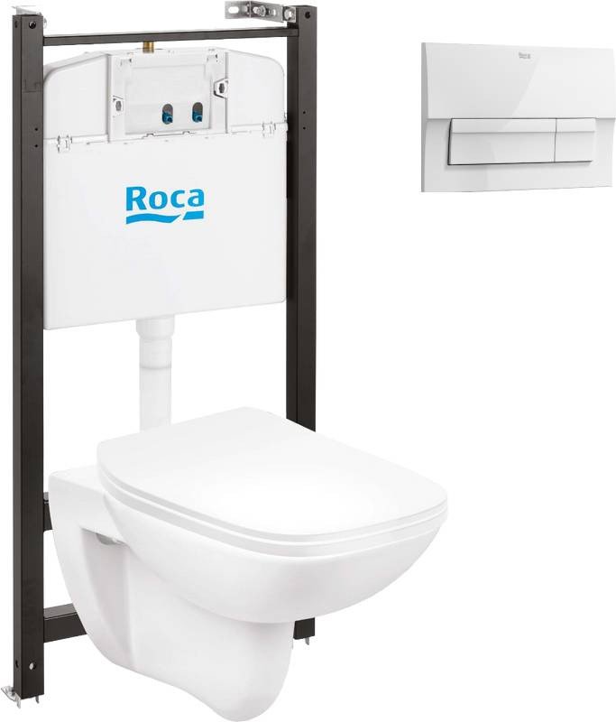 

Унитаз подвесной Roca Debba 893104970 + 8901170B0 (с кнопкой)