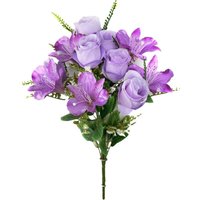 Искусственный букет KlrBy Розы и альстромерии СН18сирень
