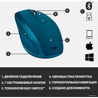 Мышь Logitech MX Anywhere 2S (темно-бирюзовый)