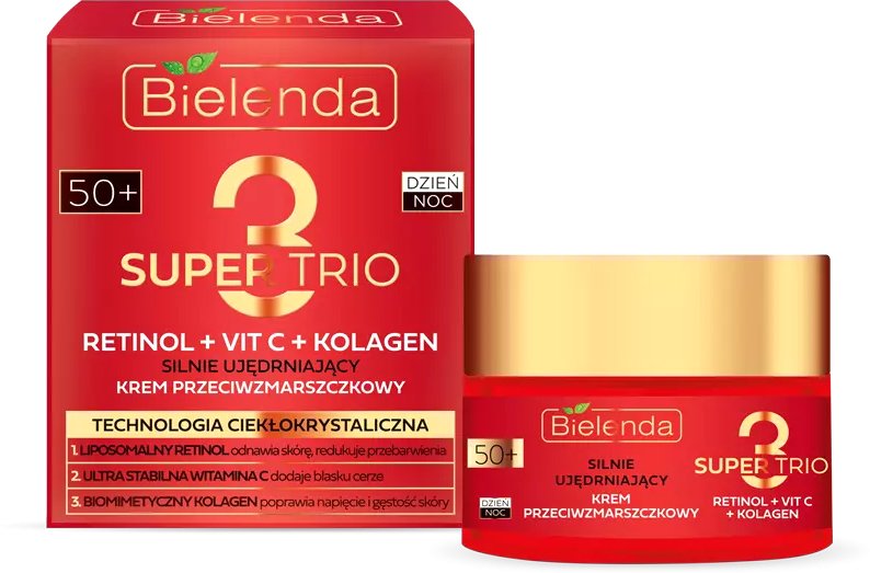 

Bielenda Крем для лица Super Trio Retinol+Vit C+Kolagen 50+ день/ночь 50 мл