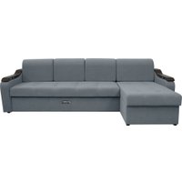 Угловой диван Сириус Лидер-4 с оттоманкой НПБ 300x165 (Eva 32 велюр серый) в Гродно