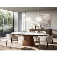 Кухонный стол Signal Marocco 160-200/90 (ceramic белый pandoro/орех)