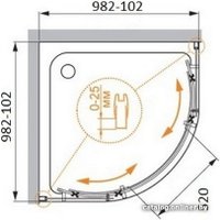 Душевой уголок Cezares Stylus-O-M-R-2-90-C-Cr