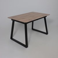 Кухонный стол Lepremo AV 1208 HPL+МДФ раздвижной 1200-1600x800 (дуб вотан/черный)