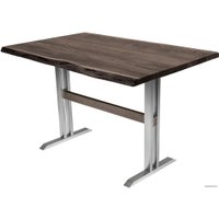 Кухонный стол Buro7 Двутавр 110 (с обзолом, дуб мореный/серебро)