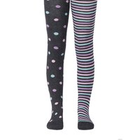 Колготки Conte-kids Tip-Top Горошек-Полоска 14С-79СП (р. 128-134, темно-серый 508)