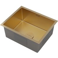 Кухонная мойка Roxen Uno 560210-54G-GR золото/текстурная PVD покрытие (с ролл-матом и дозатором)