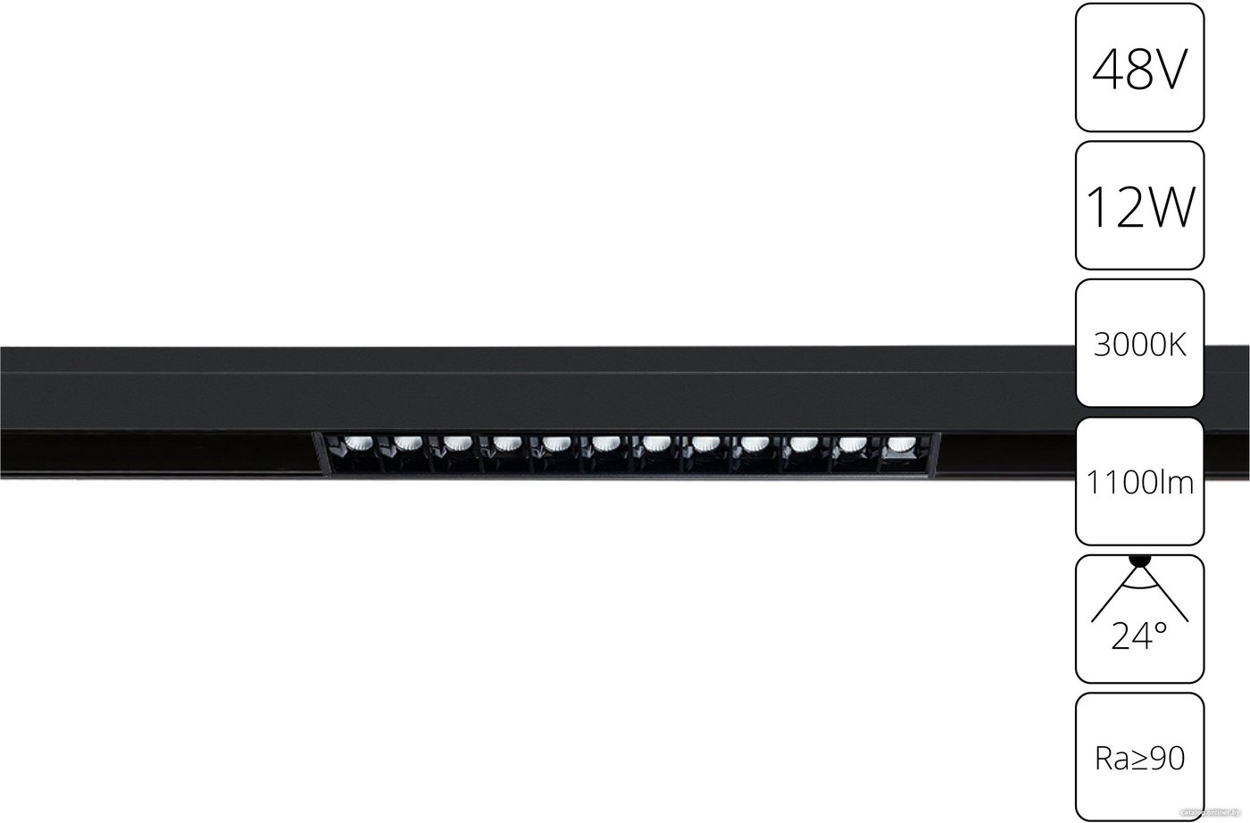 Трековый светильник Arte Lamp Linea A4674PL-1BK